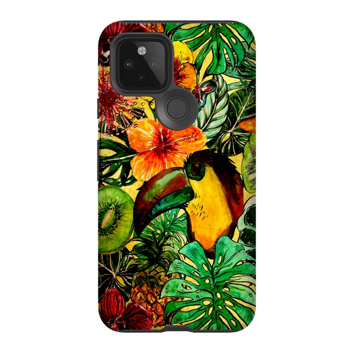 Pixel 5 StrongFit Tropical bird in flower jungle by  Utart