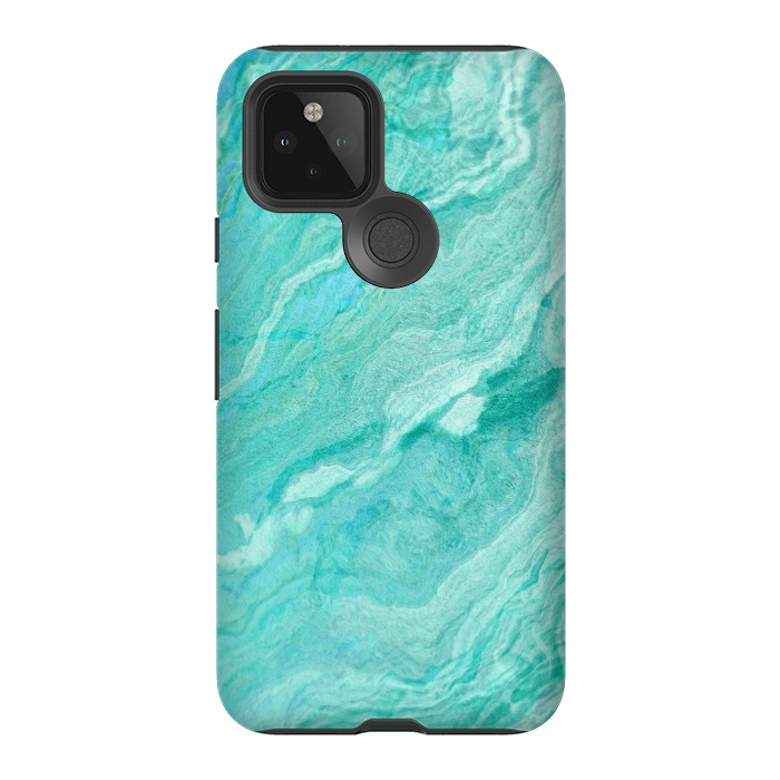 Pixel 5 StrongFit beautiful ink turquoise Marble texture by  Utart