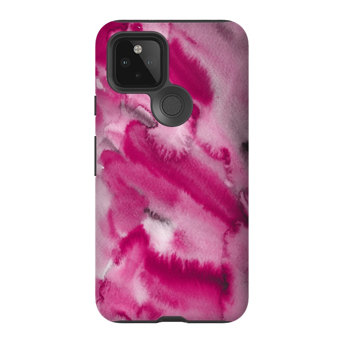 Pixel 5 StrongFit Pink and Grey Ink Marble Texture  by  Utart