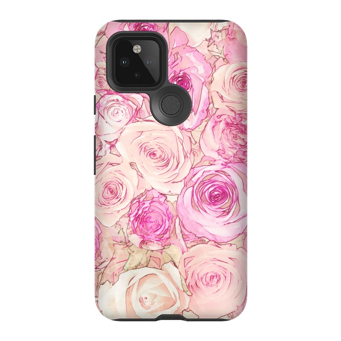 Pixel 5 StrongFit Pastel Rose Pattern by Andrea Haase