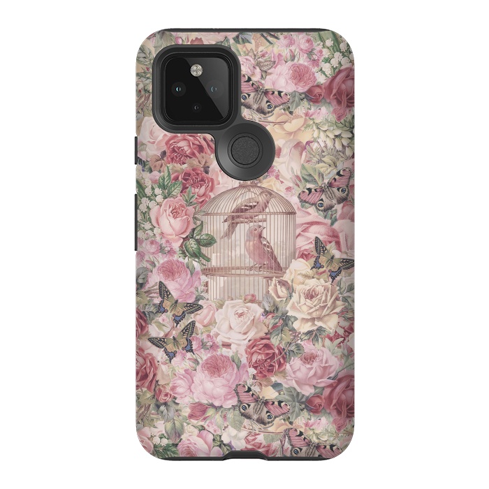 Pixel 5 StrongFit Nostalgic Flowers With Birdcage by Andrea Haase
