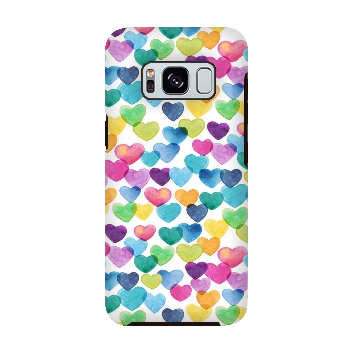 Galaxy S8 StrongFit Scattered Love Hearts by gingerlique