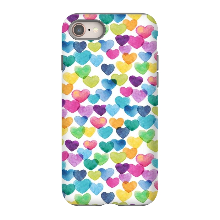 iPhone 8 StrongFit Scattered Love Hearts by gingerlique