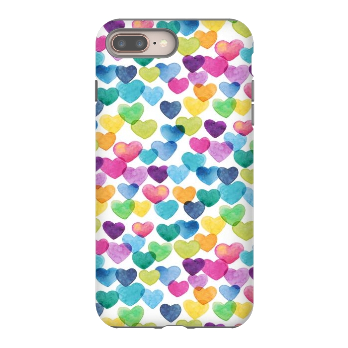 iPhone 8 plus StrongFit Scattered Love Hearts by gingerlique