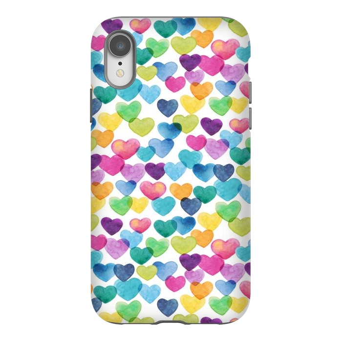 iPhone Xr StrongFit Scattered Love Hearts by gingerlique
