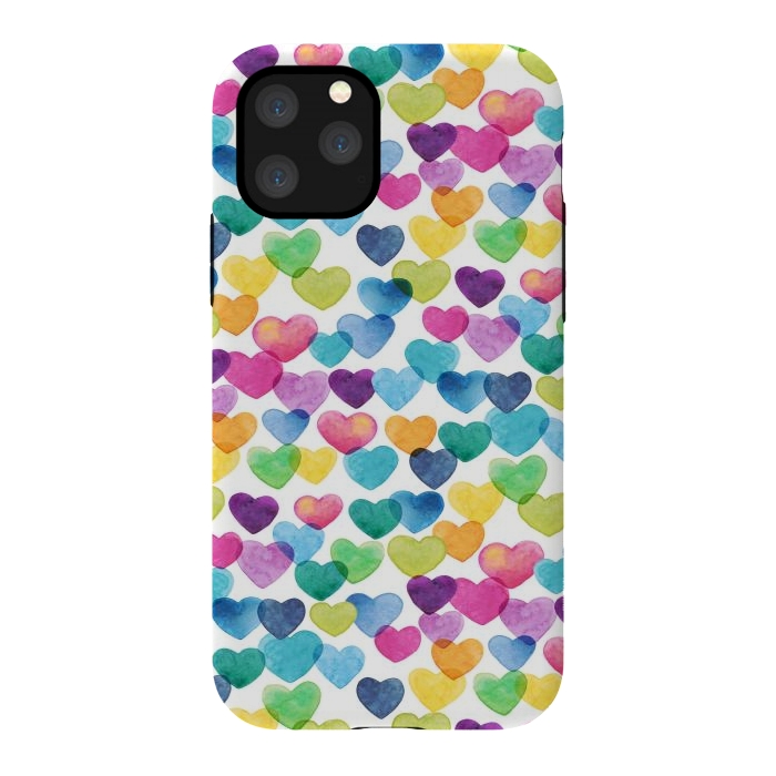 iPhone 11 Pro StrongFit Scattered Love Hearts by gingerlique