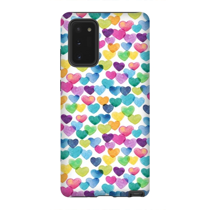 Galaxy Note 20 StrongFit Scattered Love Hearts by gingerlique