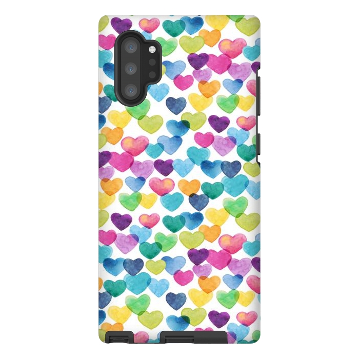 Galaxy Note 10 plus StrongFit Scattered Love Hearts by gingerlique