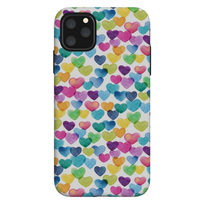 iPhone 11 Pro Max StrongFit Scattered Love Hearts by gingerlique
