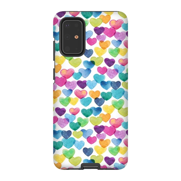Galaxy S20 Plus StrongFit Scattered Love Hearts by gingerlique