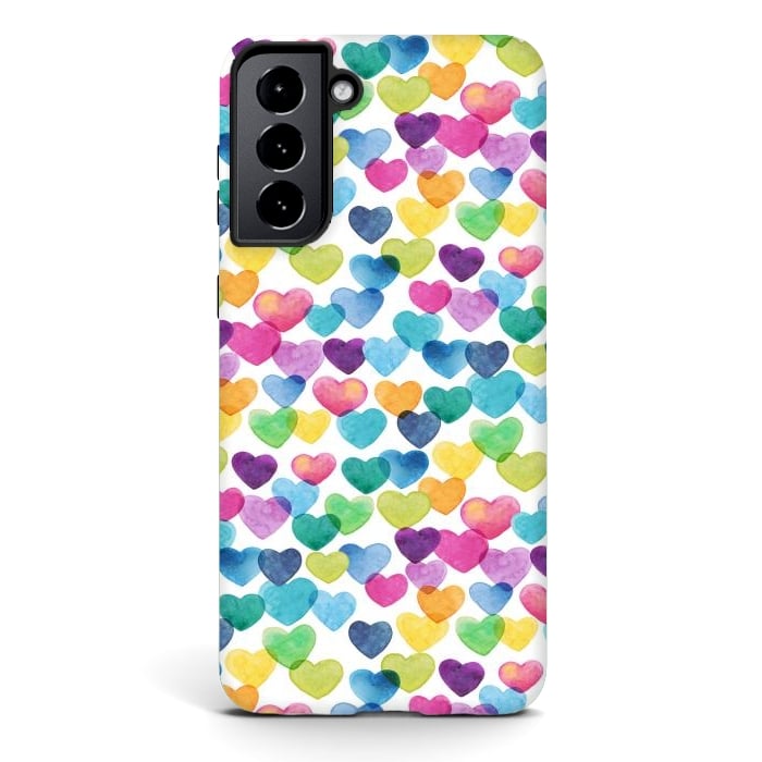 Galaxy S21 plus StrongFit Scattered Love Hearts by gingerlique