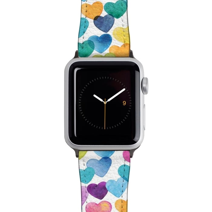 Watch 38mm / 40mm Strap PU leather Scattered Love Hearts by gingerlique