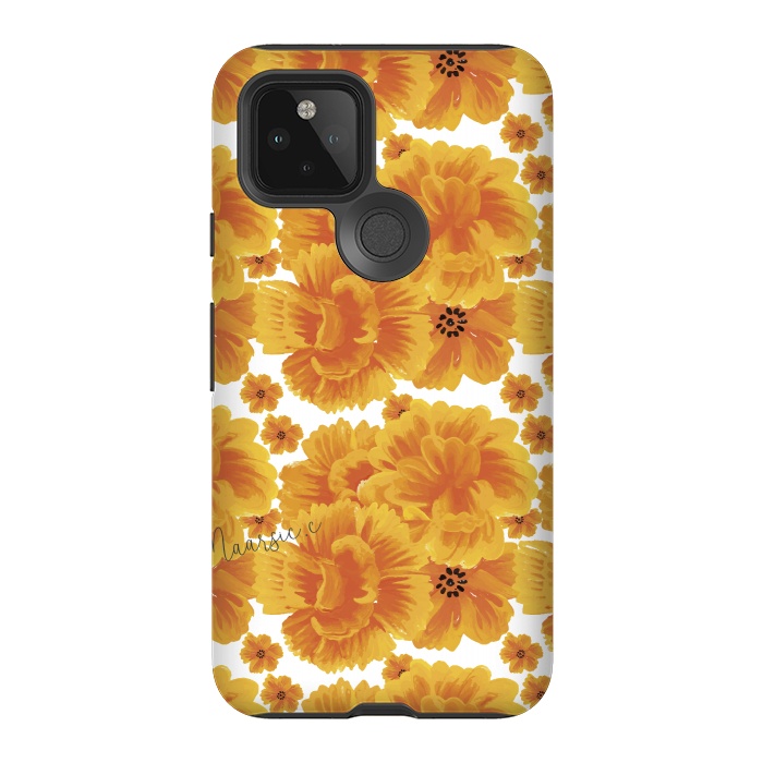 Pixel 5 StrongFit Flores naranjas by Camila
