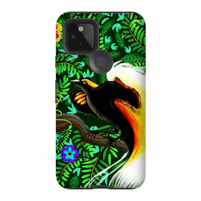 Pixel 5 StrongFit Paradise Bird Fire Feathers   by BluedarkArt