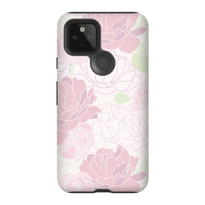 Pixel 5 StrongFit Abstract Pink Peony Pattern by  Utart