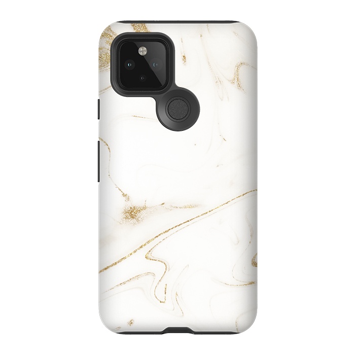 Pixel 5 StrongFit Elegant gold and white marble image by InovArts