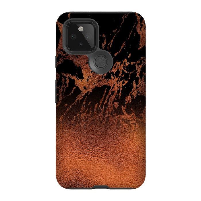 Pixel 5 StrongFit Copper Gold and Black Marble  by  Utart