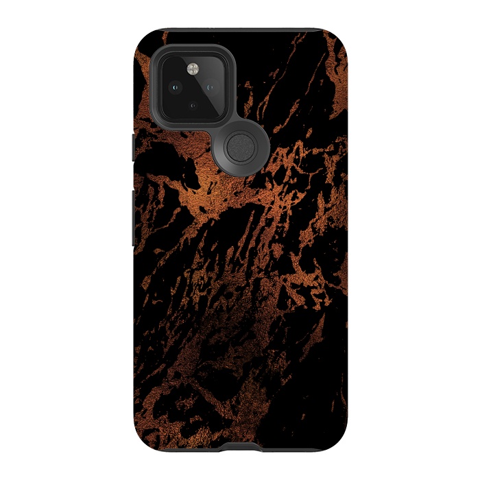Pixel 5 StrongFit Copper Metal Veined Marble by  Utart