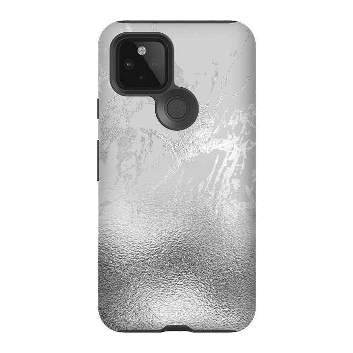 Pixel 5 StrongFit Silver Marble and Glitter Foil by  Utart