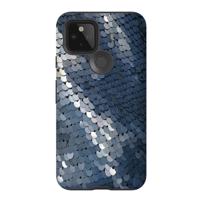 Pixel 5 StrongFit Shiny Blue Gray Sequins by Andrea Haase