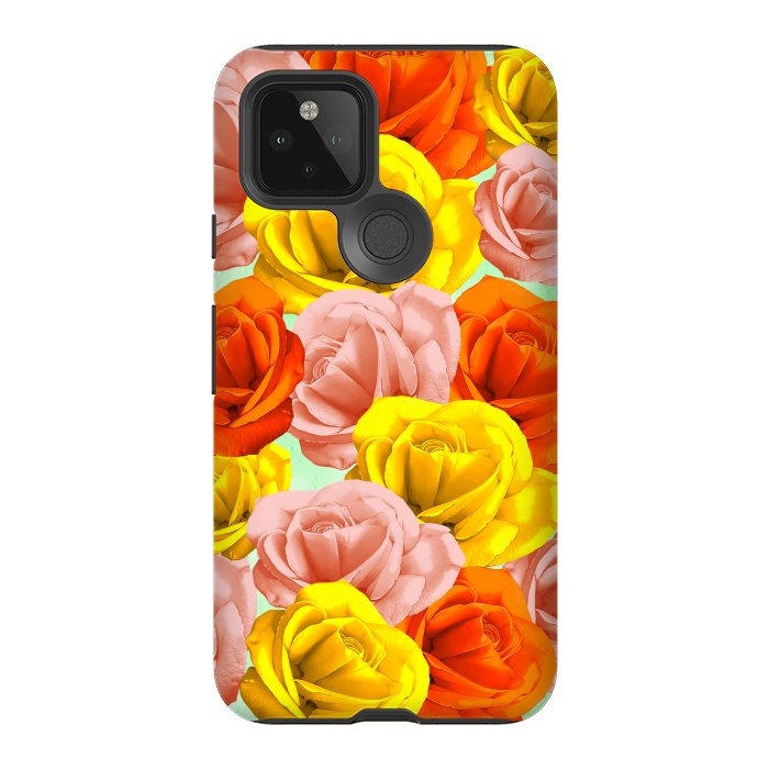 Pixel 5 StrongFit Roses Pastel Colors Floral Collage by BluedarkArt