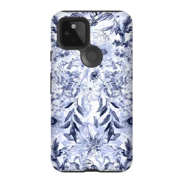 Pixel 5 StrongFit Watercolor grey floral hand paint by InovArts