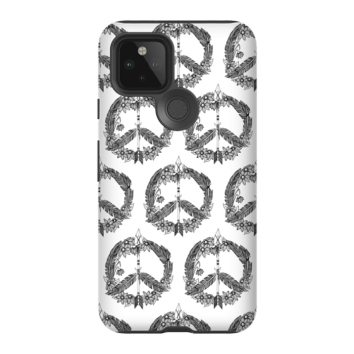 Pixel 5 StrongFit Bohemian Peace Sign Print by Becky Starsmore