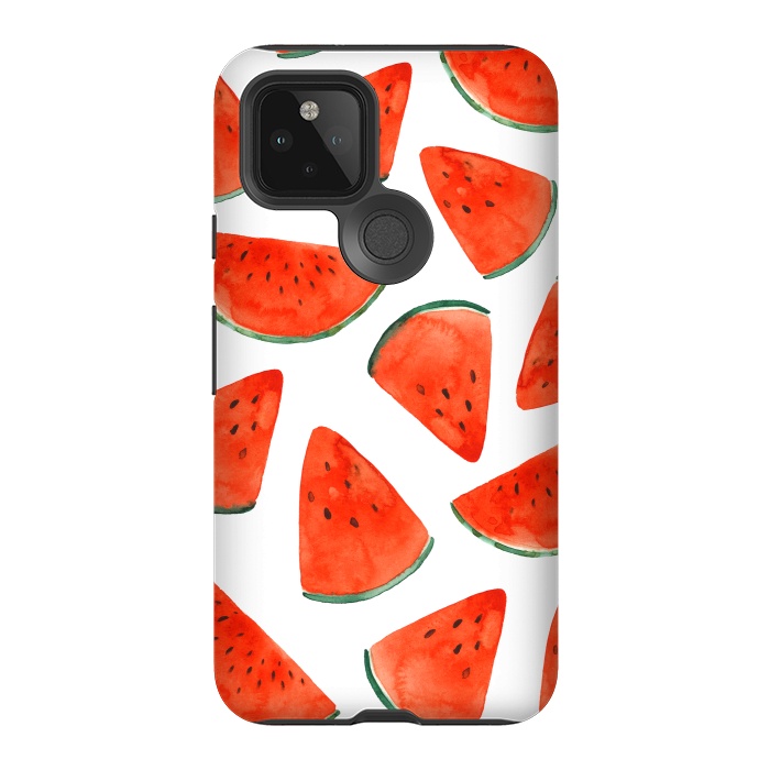 Pixel 5 StrongFit Fruity Summer Watermelon Print by Becky Starsmore