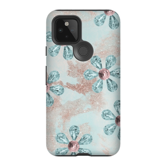 Pixel 5 StrongFit Rhinesone Flower Sparkle by Andrea Haase