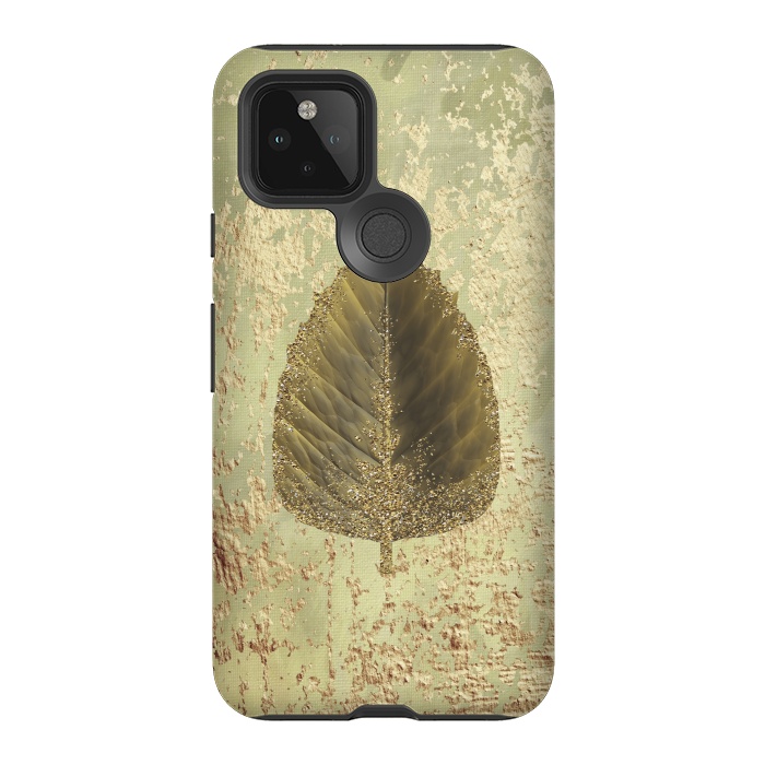 Pixel 5 StrongFit Golden Leaf And Sparkle by Andrea Haase