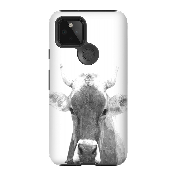 Pixel 5 StrongFit Black and White Cow by Alemi