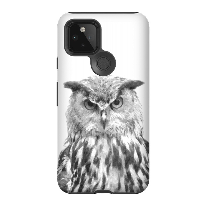 Pixel 5 StrongFit Black and White Owl by Alemi