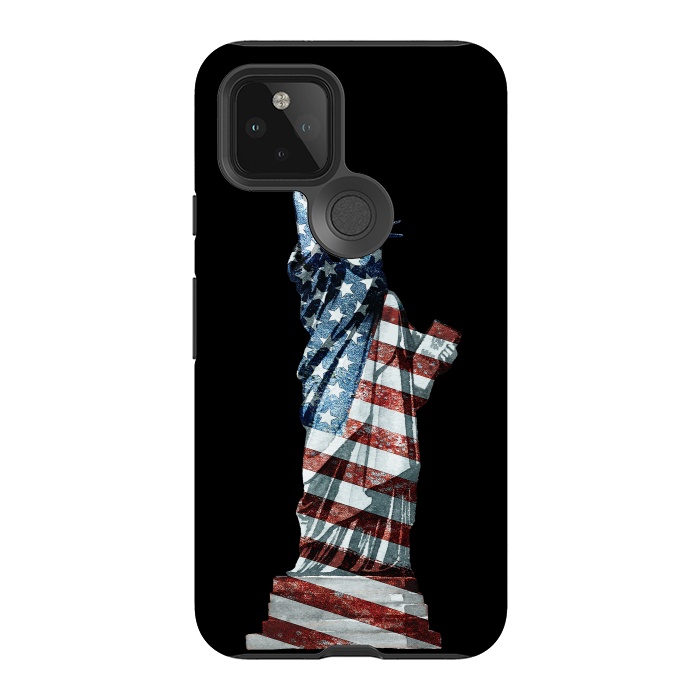 Pixel 5 StrongFit Lady Of Liberty Stars And Stripes by Andrea Haase