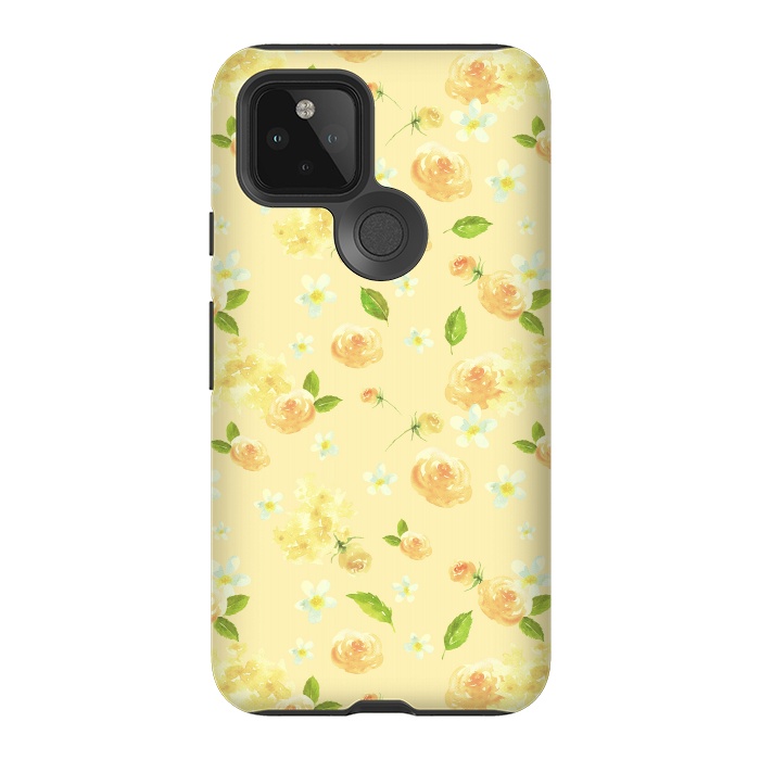 Pixel 5 StrongFit Lovely Yellow Roses Pattern by  Utart
