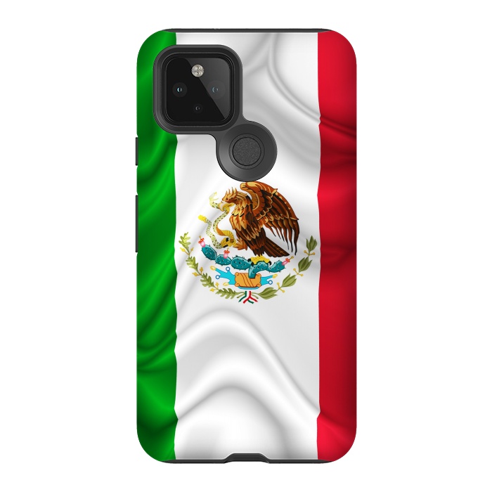 Pixel 5 StrongFit  Mexico Waving Silk Flag by BluedarkArt