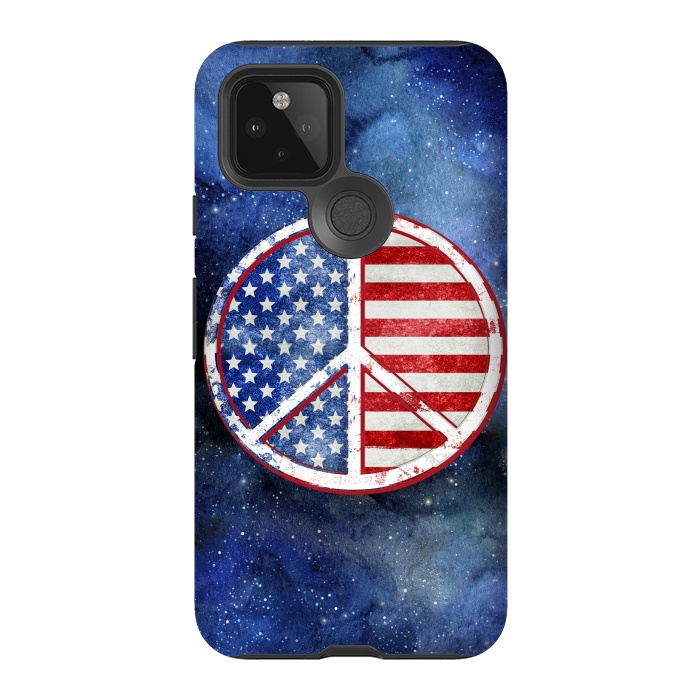 Pixel 5 StrongFit Peace Sign Stars and Stripes USA Flag 2 by Andrea Haase