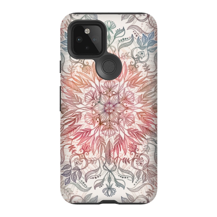 Pixel 5 StrongFit Autumn Spice Mandala in Coral and Cream by Micklyn Le Feuvre