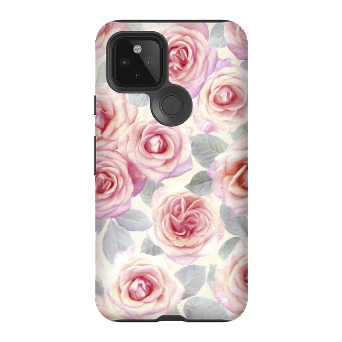 Pixel 5 StrongFit Painted Pink and Mauve Roses by Micklyn Le Feuvre