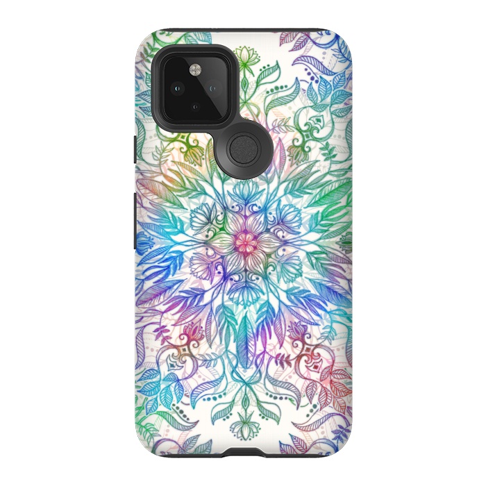 Pixel 5 StrongFit Nature Mandala in Rainbow Hues by Micklyn Le Feuvre