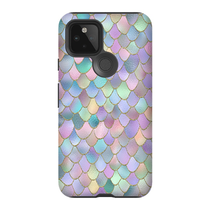 Pixel 5 StrongFit Lavender and Pink Wonky Mermaid Scales by  Utart