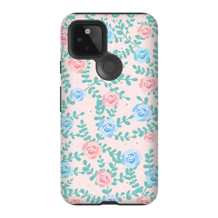 Pixel 5 StrongFit Pink blue roses by Jms