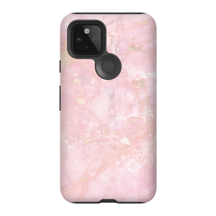 Pixel 5 StrongFit Delicate Rose Gold Metal on Light Pink Marble by  Utart
