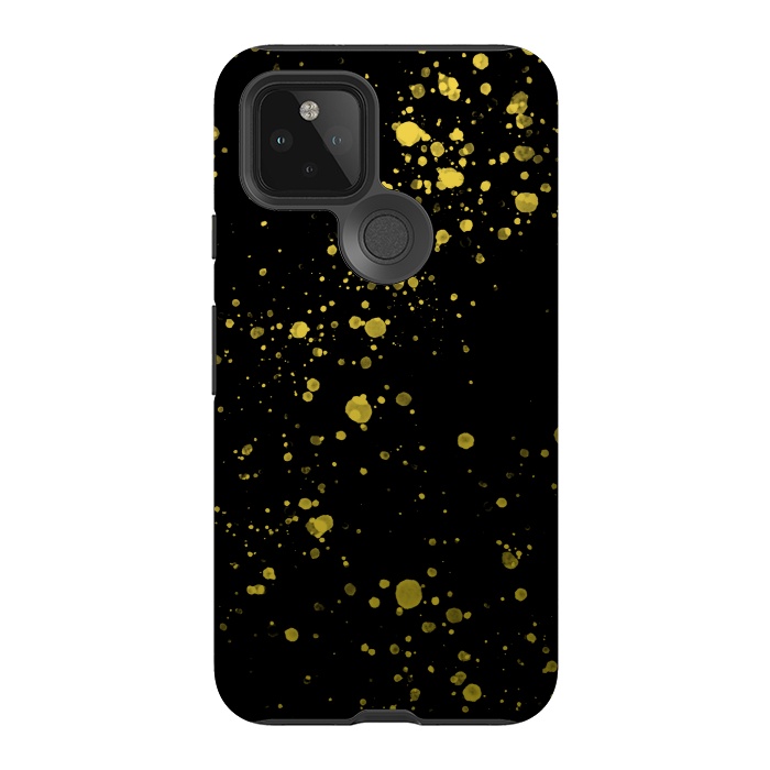 Pixel 5 StrongFit Gold and Black Splatter by Ashley Camille