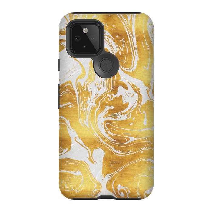 Pixel 5 StrongFit White Dragon Marble by Art Design Works