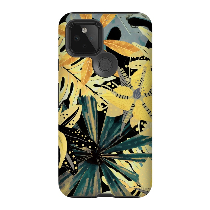 Pixel 5 StrongFit Abstract Foliage Aloha Jungle  by  Utart