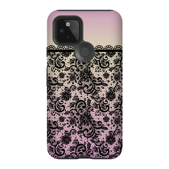 Pixel 5 StrongFit Black lace Purple Ombre by Quirk It Up