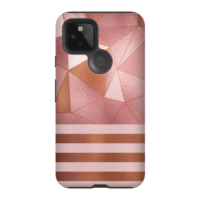 Pixel 5 StrongFit Abstract Metallic Rose Gold by Quirk It Up