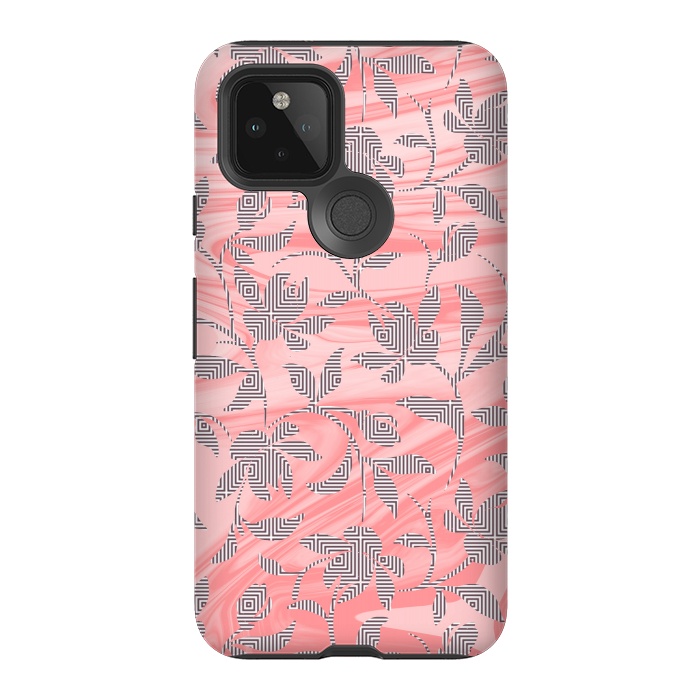 Pixel 5 StrongFit Marbled floral by Kashmira Baheti