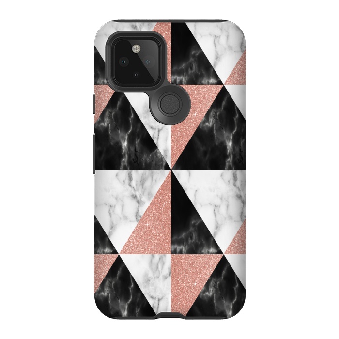 Pixel 5 StrongFit Marble Triangles Geometric by Alemi