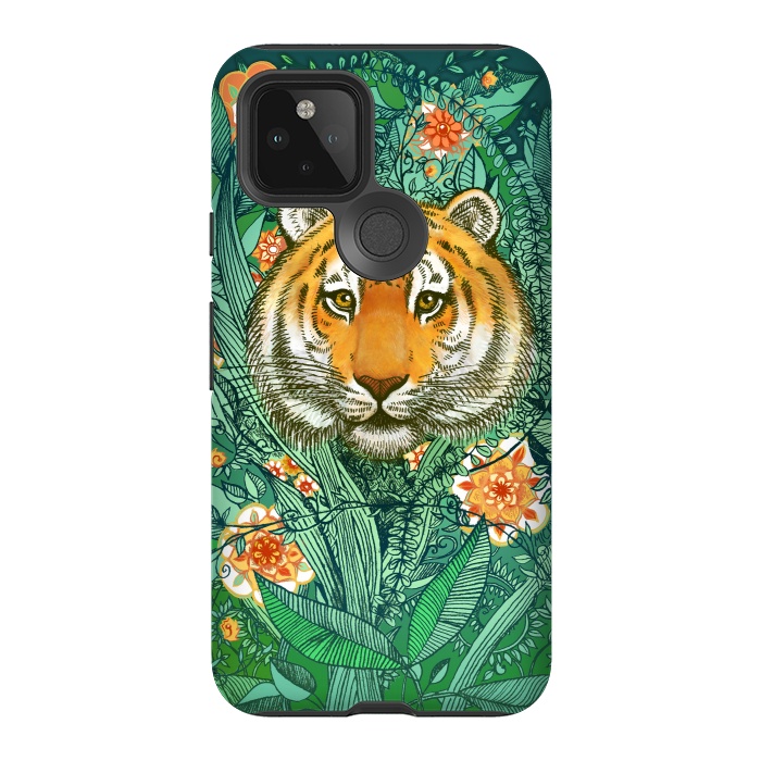 Pixel 5 StrongFit Tiger Tangle in Color by Micklyn Le Feuvre